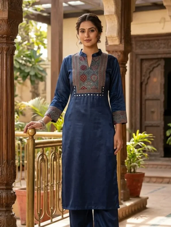 Mashru Silk Plain Kurti