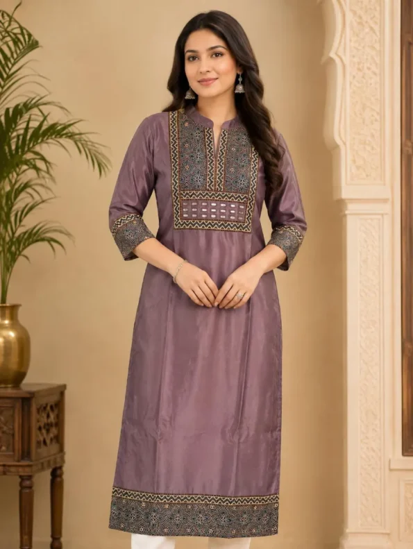Mashru Colar Style Kurti