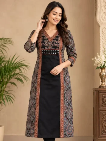 Mashru Silk Printed Kurti