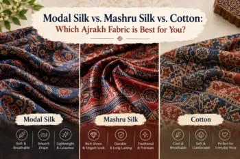 Modal Silk vs. Mashru Silk vs. Cotton: Which Ajrakh Fabric is Best for You?